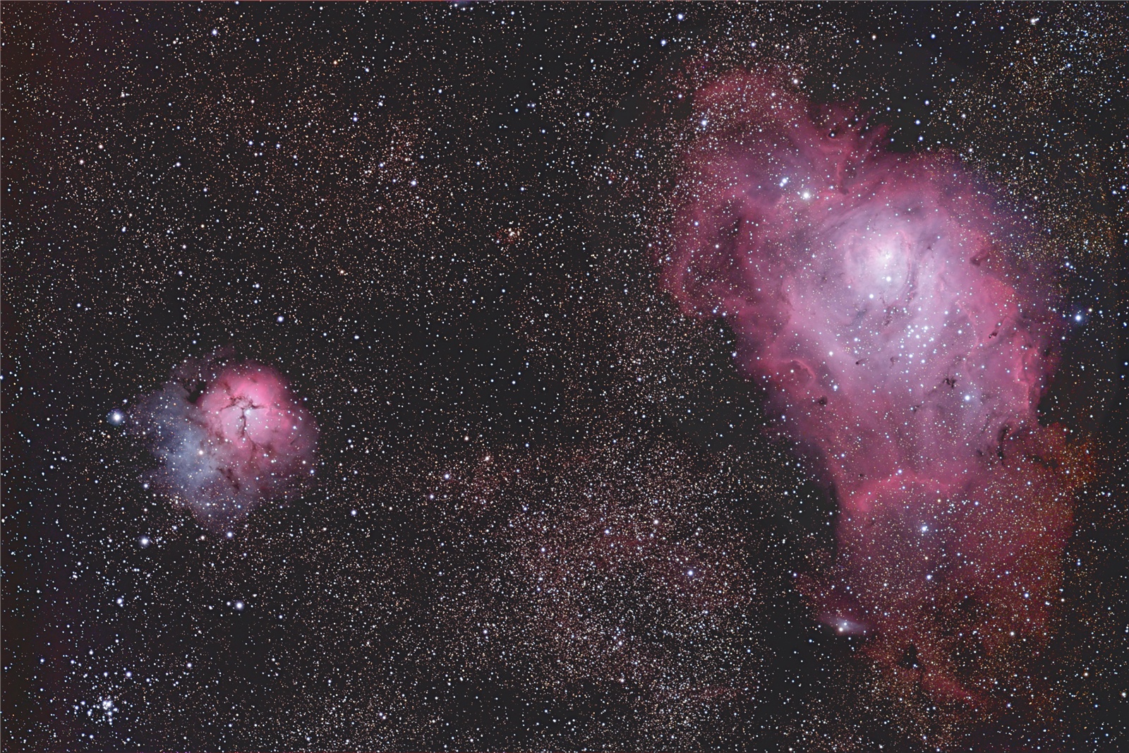 The Lagoon (M8) and Trifid (M20) nebulae - Astronomy 